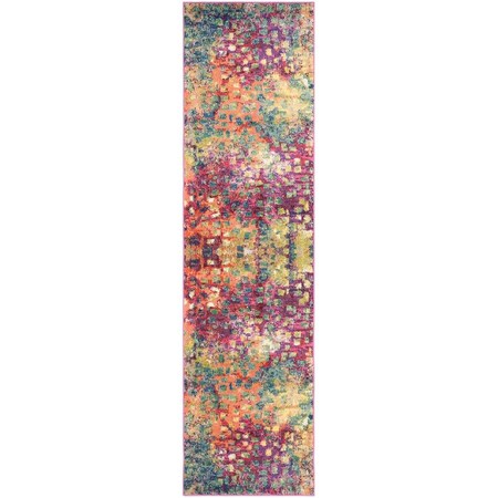 Safavieh Monaco Power Loomed Runner RugPink & Multi Color 2 ft.-2 in. x 6 ft. MNC225D-26